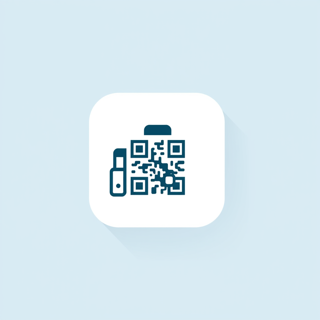 AI Design for an app icon for ios for an inventory app which scaned value assets from asset accounting with a small qr code