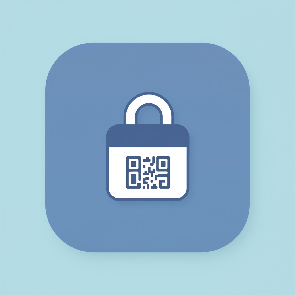 AI Design for an app icon for ios for an inventory app which scaned value assets from asset accounting with a small qr code