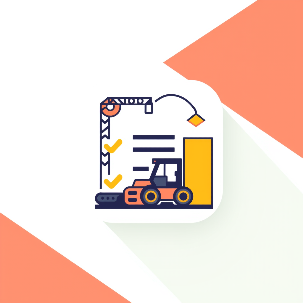 AI Design for an app icon for ios for an inventory app which create a list with industrial machines machines from asset accounting