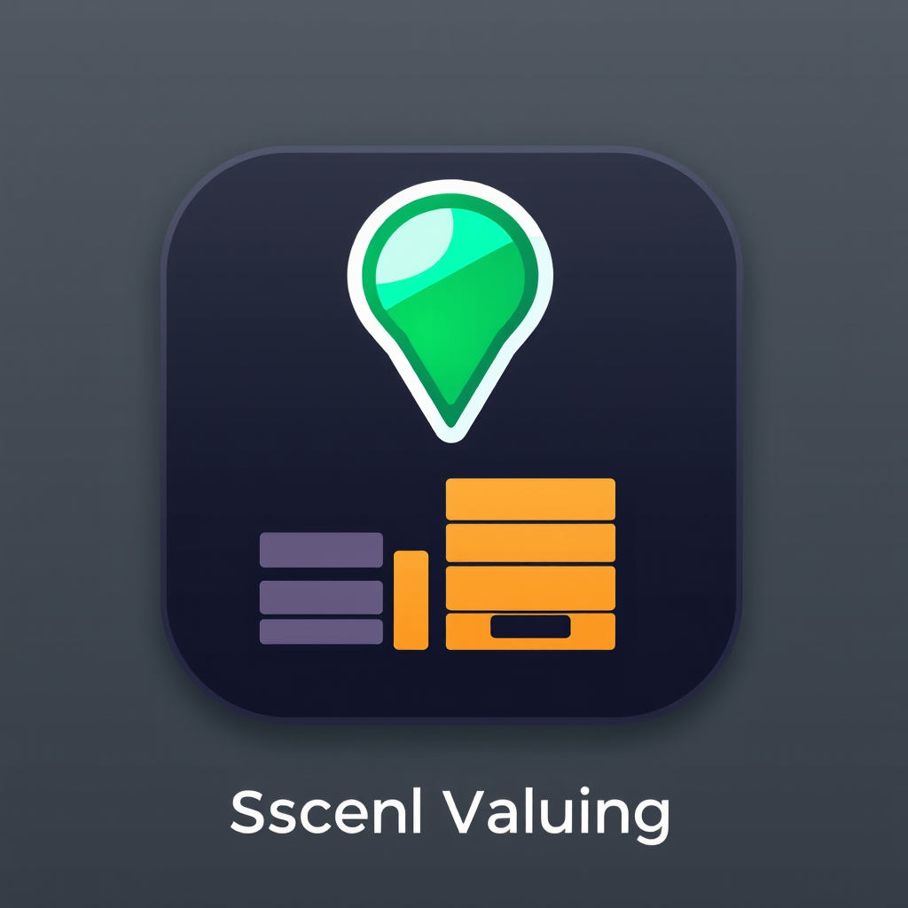 AI Design for an app icon for ios for an inventory app which scaned value assets from asset accounting