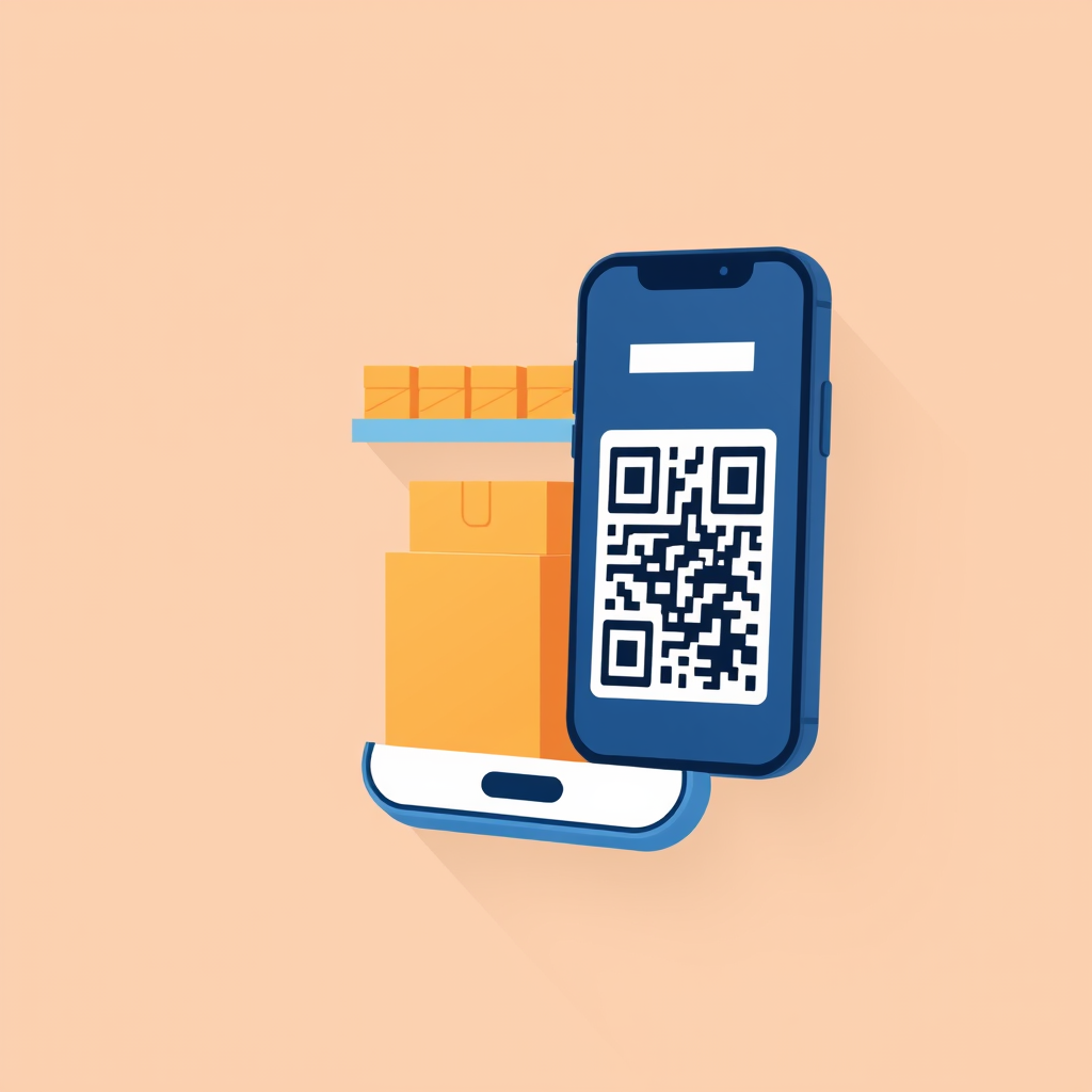 AI Design for icon for a inventory app with qr code