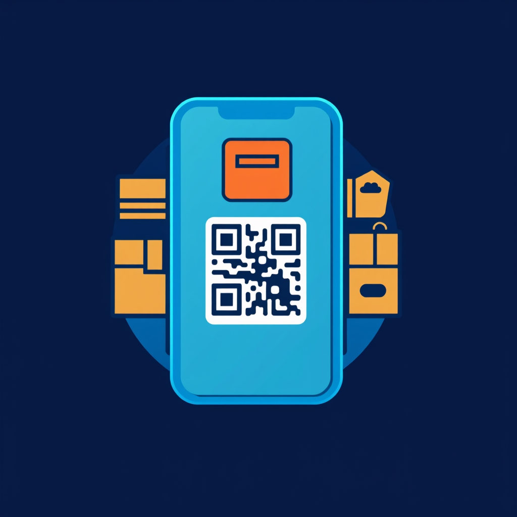 AI Design for icon for a inventory app with qr code