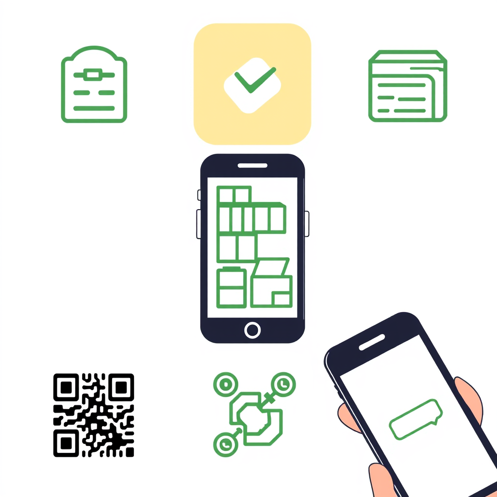 AI Design for icon for a inventory app with qr code
