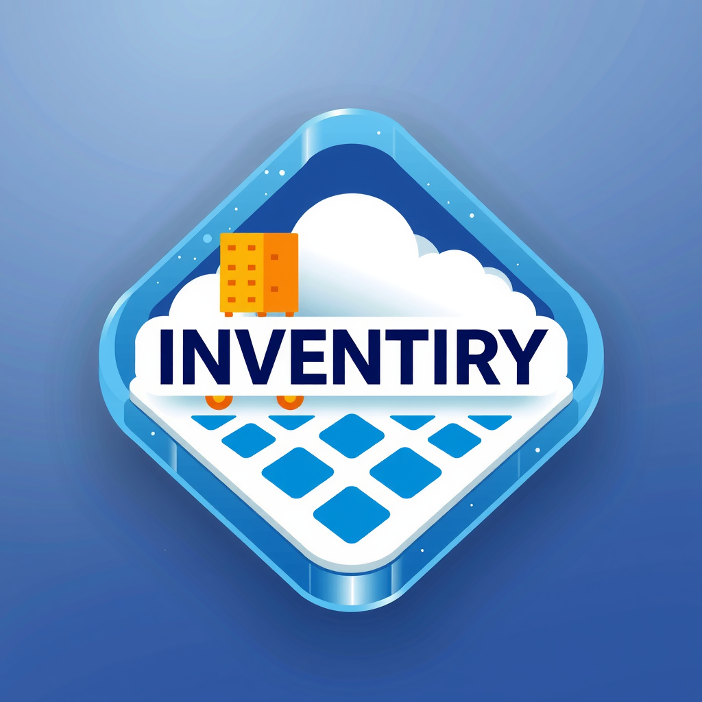 AI Design for an app icon for ios for an inventory app which server and industrial machines machines from asset accounting