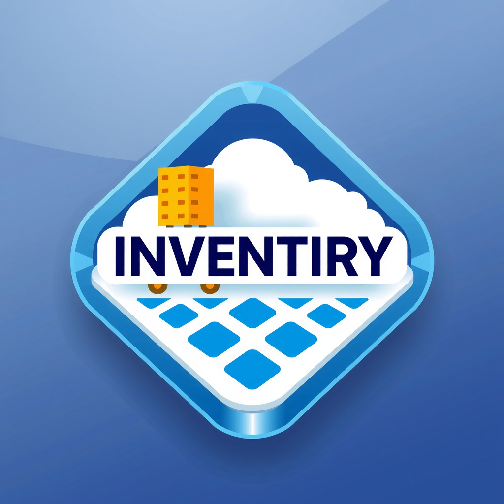 AI Design for an app icon for ios for an inventory app which server and industrial machines machines from asset accounting