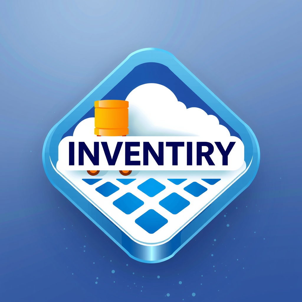 AI Design for an app icon for ios for an inventory app which server and industrial machines machines from asset accounting