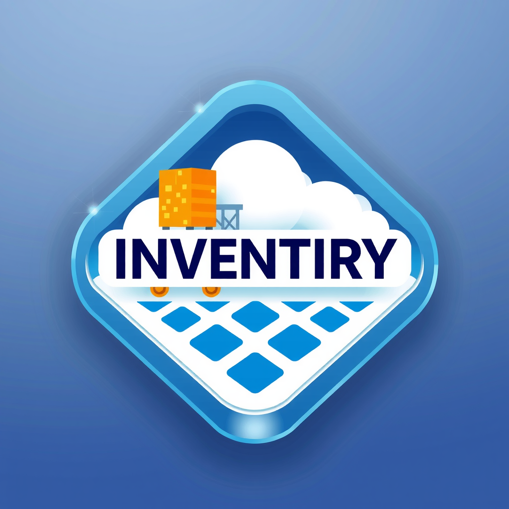 AI Design for an app icon for ios for an inventory app which server and industrial machines machines from asset accounting