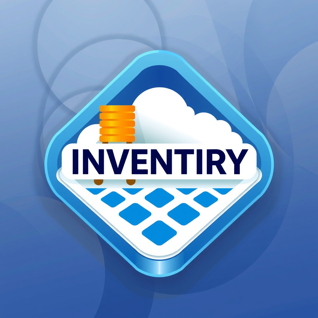AI Design for an app icon for ios for an inventory app which server and industrial machines machines from asset accounting