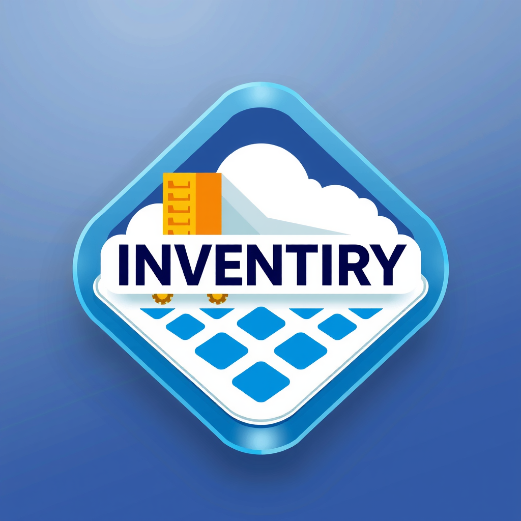 AI Design for an app icon for ios for an inventory app which server and industrial machines machines from asset accounting