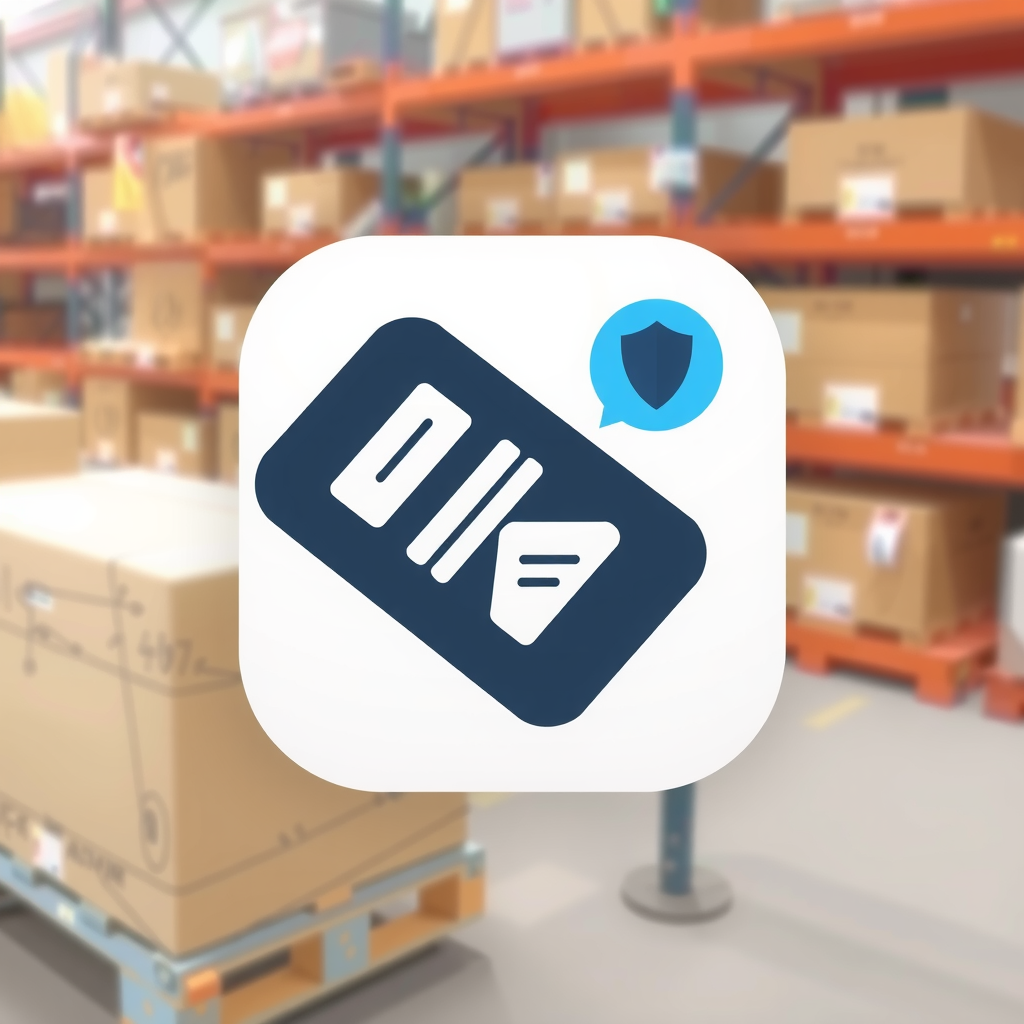 AI Design for an app icon for ios for an inventory app which create a list with industrial machines machines from asset accounting