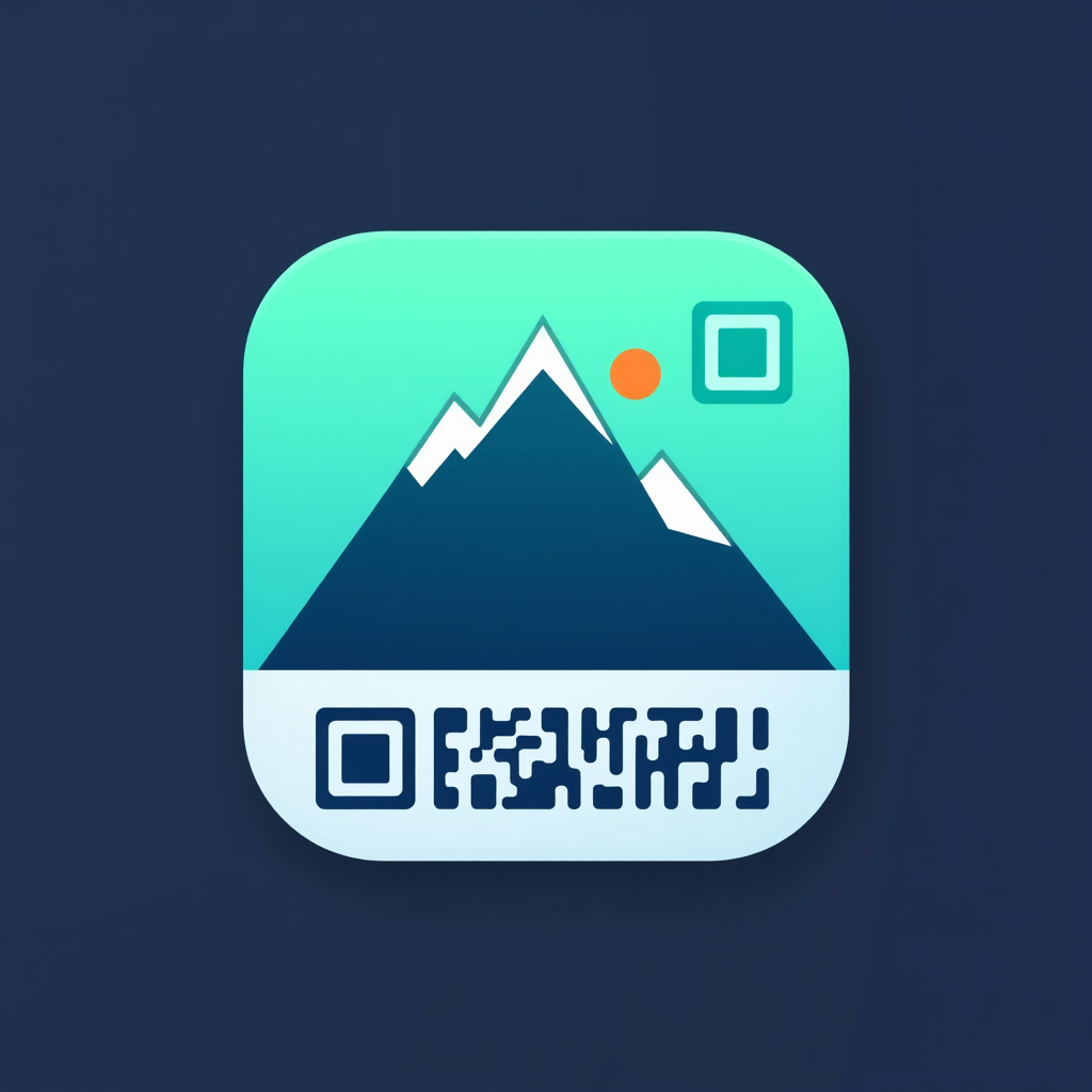 AI Design for an app icon for ios for an app which scaned fixed assets via qr code label