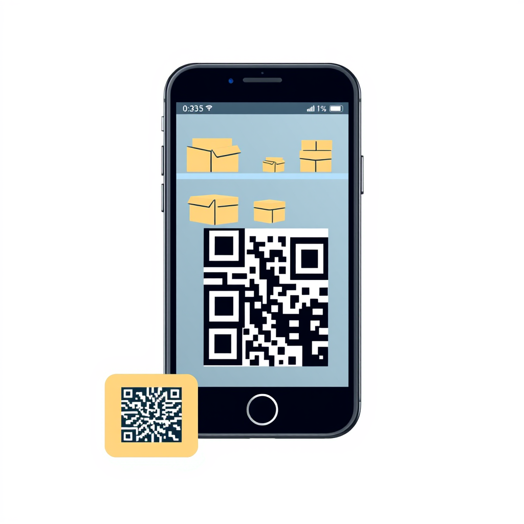 AI Design for icon for a inventory app with qr code