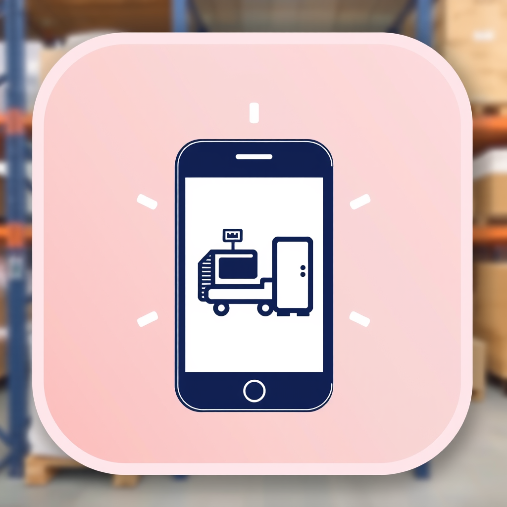 AI Design for an app icon for ios for an inventory app which scaned furniture and machines from asset accounting