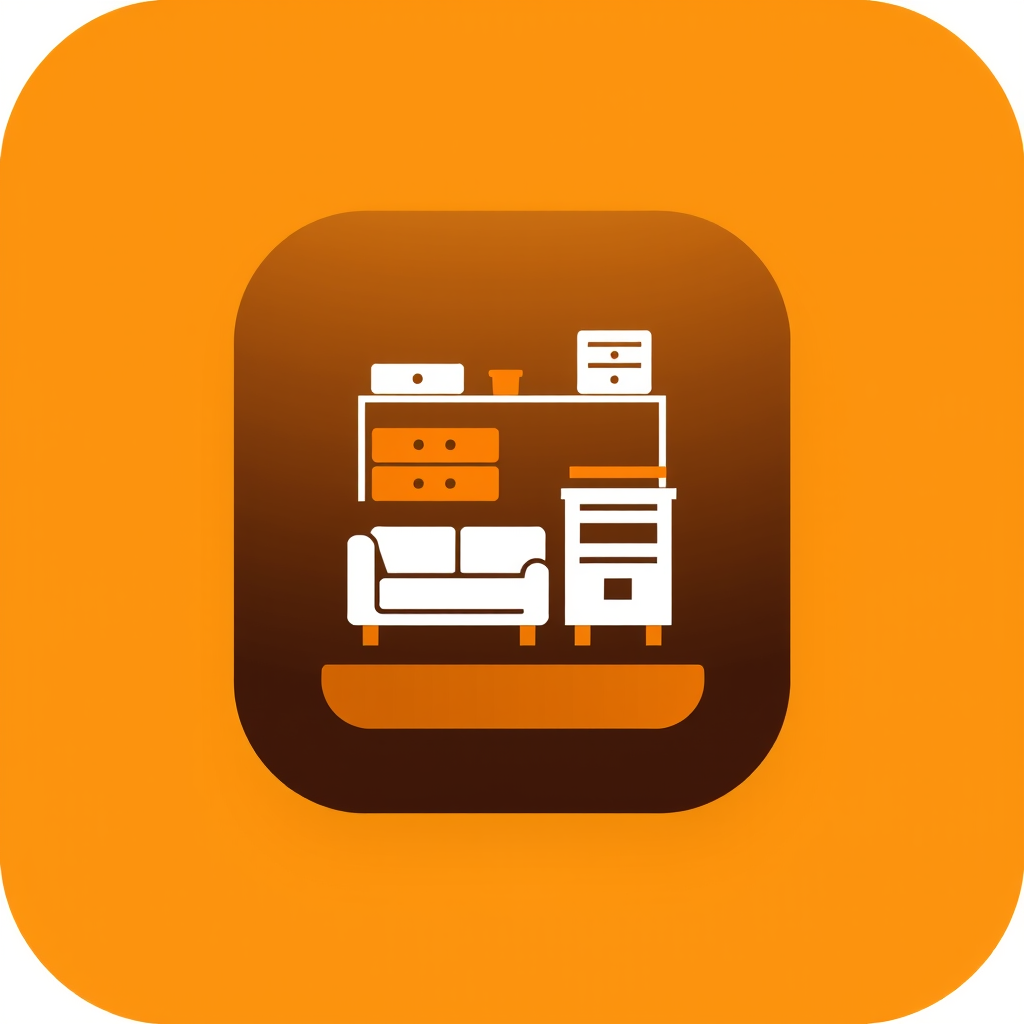 AI Design for an app icon for ios for an inventory app which scaned furniture and machines from asset accounting