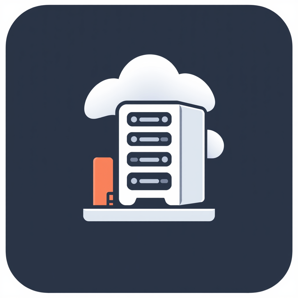 AI Design for an app icon for ios for an inventory app which server and industrial machines machines from asset accounting