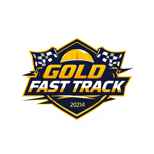 AI Design for race design with word : "gold Fast Track"
