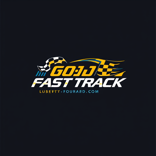 AI Design for race design with word : "gold Fast Track"