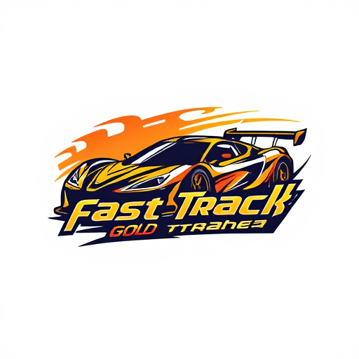 AI Design for race car design with word : "gold Fast Track"
