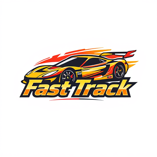 AI Design for race car design with word : "gold Fast Track"