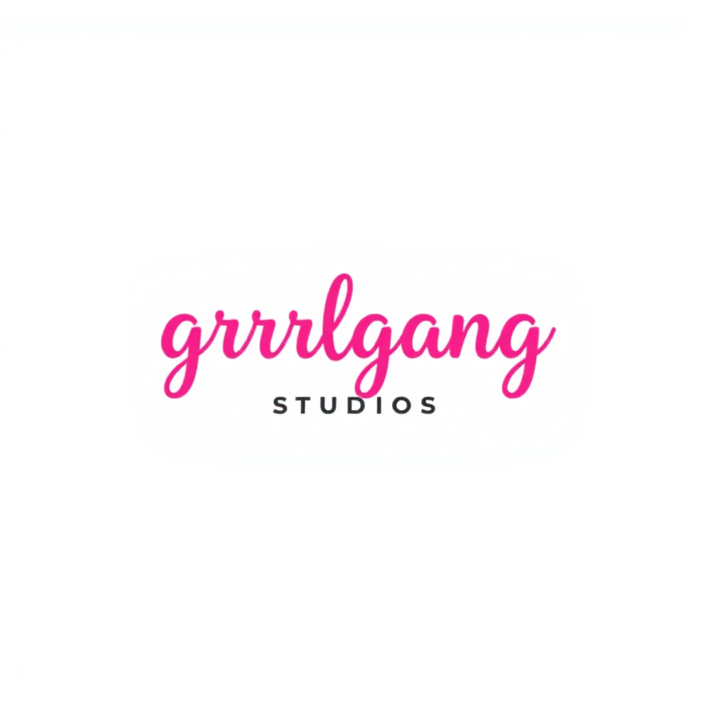AI Design for "grrrlgang studio" make it minimalist but girly and bold and brave