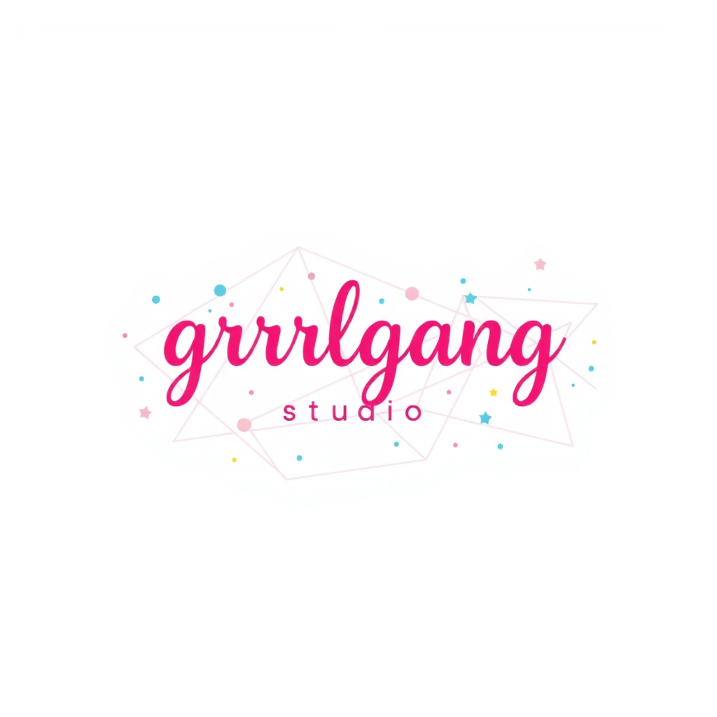 AI Design for "grrrlgang studio" make it minimalist but girly and bold and brave