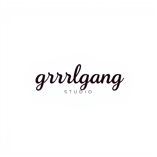 AI Design for "grrrlgang studio" make it minimalist but girly and bold and brave