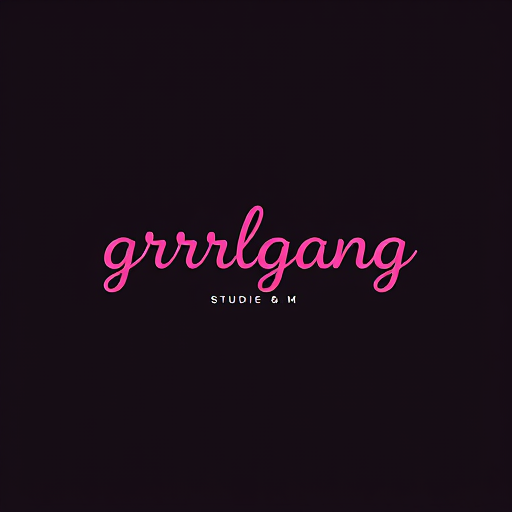 AI Design for "grrrlgang studio" make it minimalist but girly and bold and brave