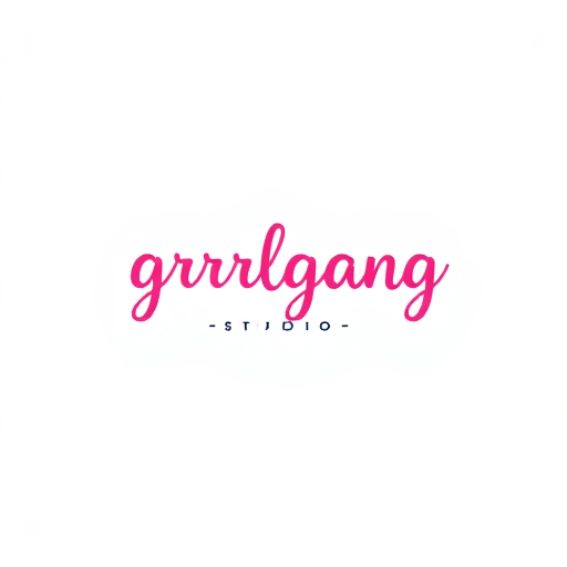 AI Design for "grrrlgang studio" make it minimalist but girly and bold and brave