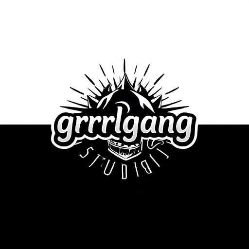 AI Design for make me a logo "grrrlgang studio" it is a creative studio that produces prints,graphics, design one of their service is making zine