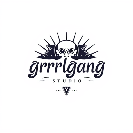 AI Design for make me a logo "grrrlgang studio" it is a creative studio that produces prints,graphics, design one of their service is making zine