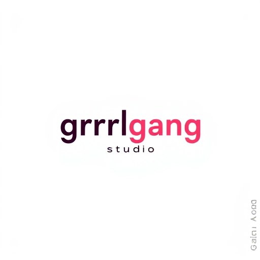 AI Design for "grrrlgang studio" make it minimalist but girly and bold and brave sans serif