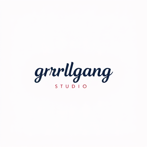 AI Design for "grrrlgang studio" make it minimalist but girly and bold and brave sans serif