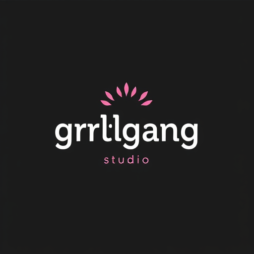 AI Design for "grrrlgang studio" make it minimalist but girly and bold and brave sans serif