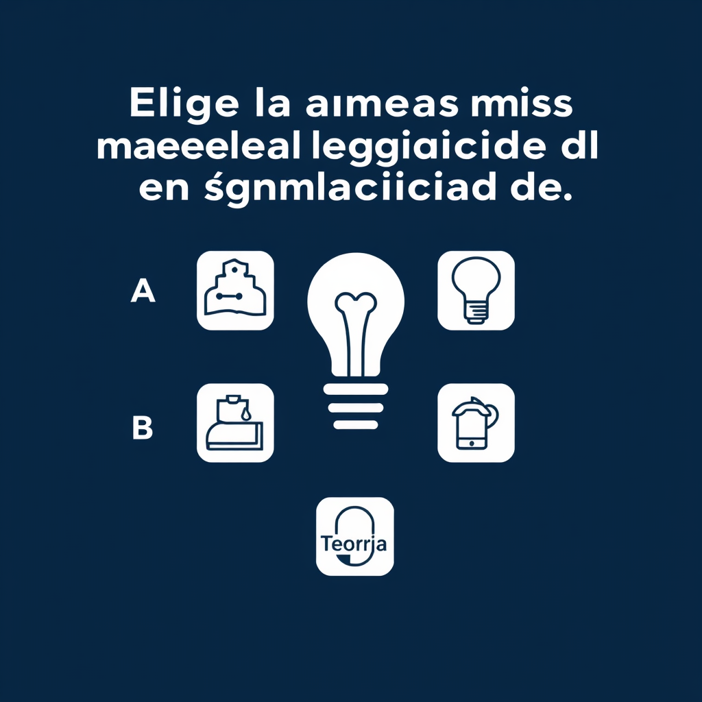 AI Design for Elige la palabra que más se aleja del significado de: Doctrina A) Ideario B) Disciplina C) Teoría D) Idea