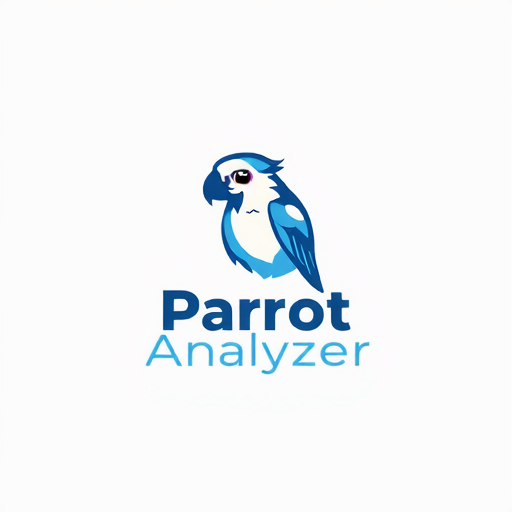 AI Design for Design a logo for an app which is named as a Parrot Analyzer and i need image in a blue theme and eyes should be cute