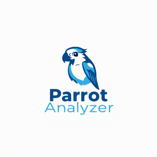 AI Design for Design a logo for an app which is named as a Parrot Analyzer and i need image in a blue theme and eyes should be cute