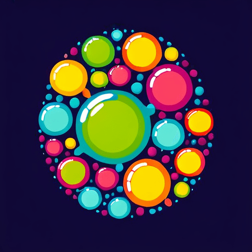 AI Design for Interacting bacterial cells. Style is flat, colourful