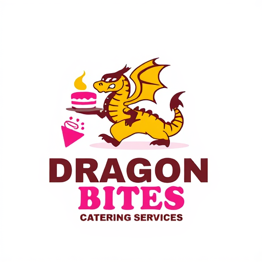AI Design for DRAGON BITES CATERING SERVICES colorful logo