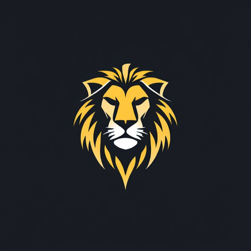 AI Design for The lion's head can be stylized to fit within the shape of the letter H