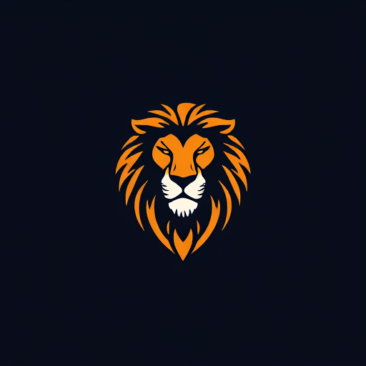 AI Design for The lion's head can be stylized to fit within the shape of the letter H