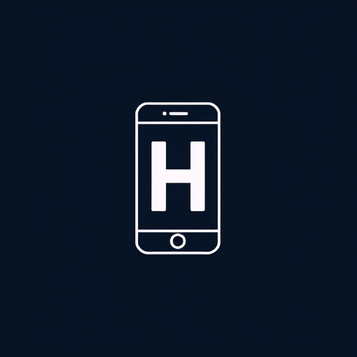 AI Design for The letter "H" is placed inside the of a phone