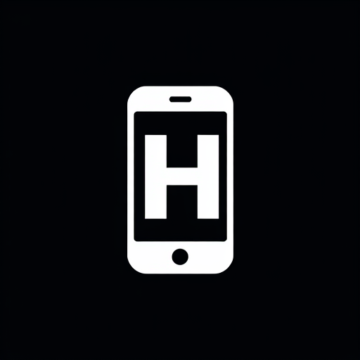AI Design for The letter "H" is placed inside the of a phone