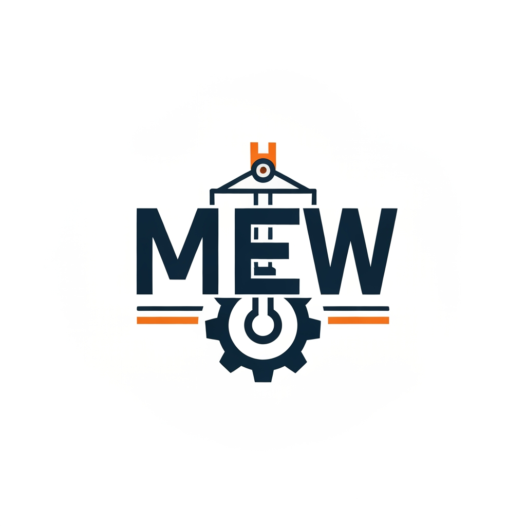 AI Design for Create a modern monogram logo using the letters "MEW" for Maruthi Engineering Works.
Integrate the letters naturally into an industrial gear and hydraulic piston design. Include subtle references to crane lifting mechanisms and precision-machined components using negative space.
Minimal vector logo, thick clean lines, premium engineering brand identity.
Colors:
Navy Blue
Steel Grey
Safety Orange accent
Corporate, industrial, professional, memorable, symmetrical, highly scalable.