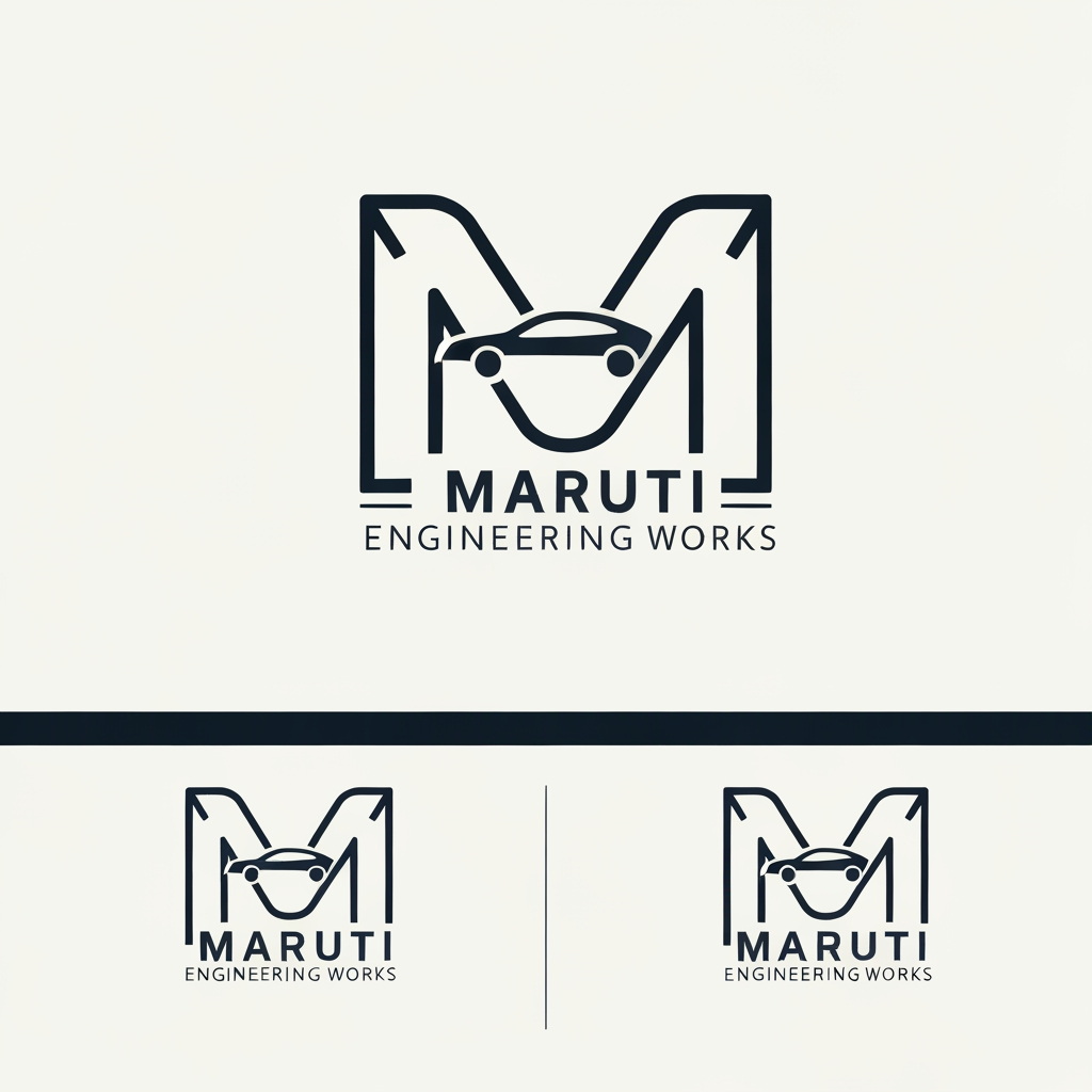 AI Design for need logo designs for maruthi engineering works... with minimal design with m as main logo