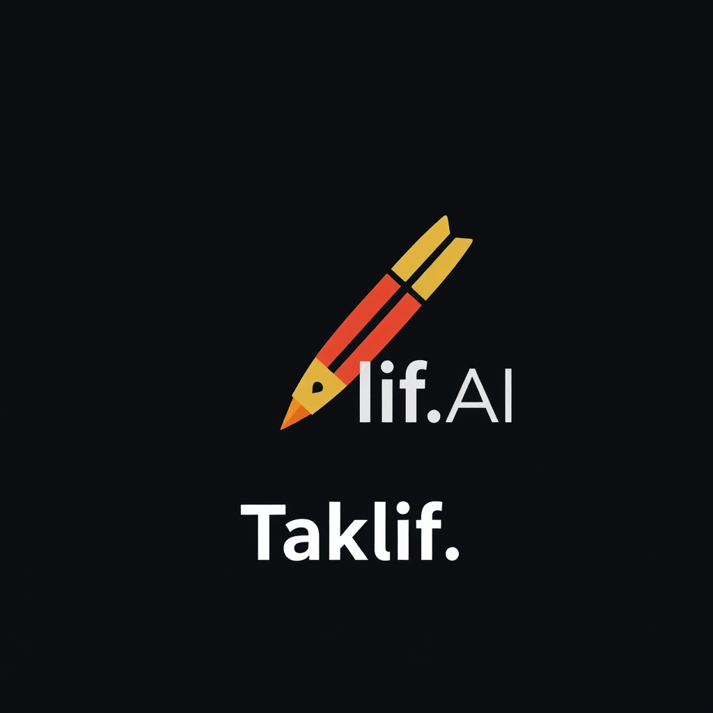 AI Design for I want to generate logo for my startup called "Taklif.AI", taklif is an arabic word means assignment .. key words: assignment, pen, ai
