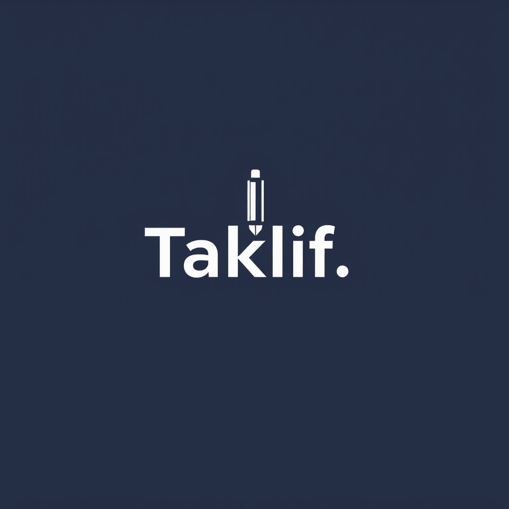 AI Design for I want to generate logo for my startup called "Taklif.AI", taklif is an arabic word means assignment .. key words: assignment, pen, ai