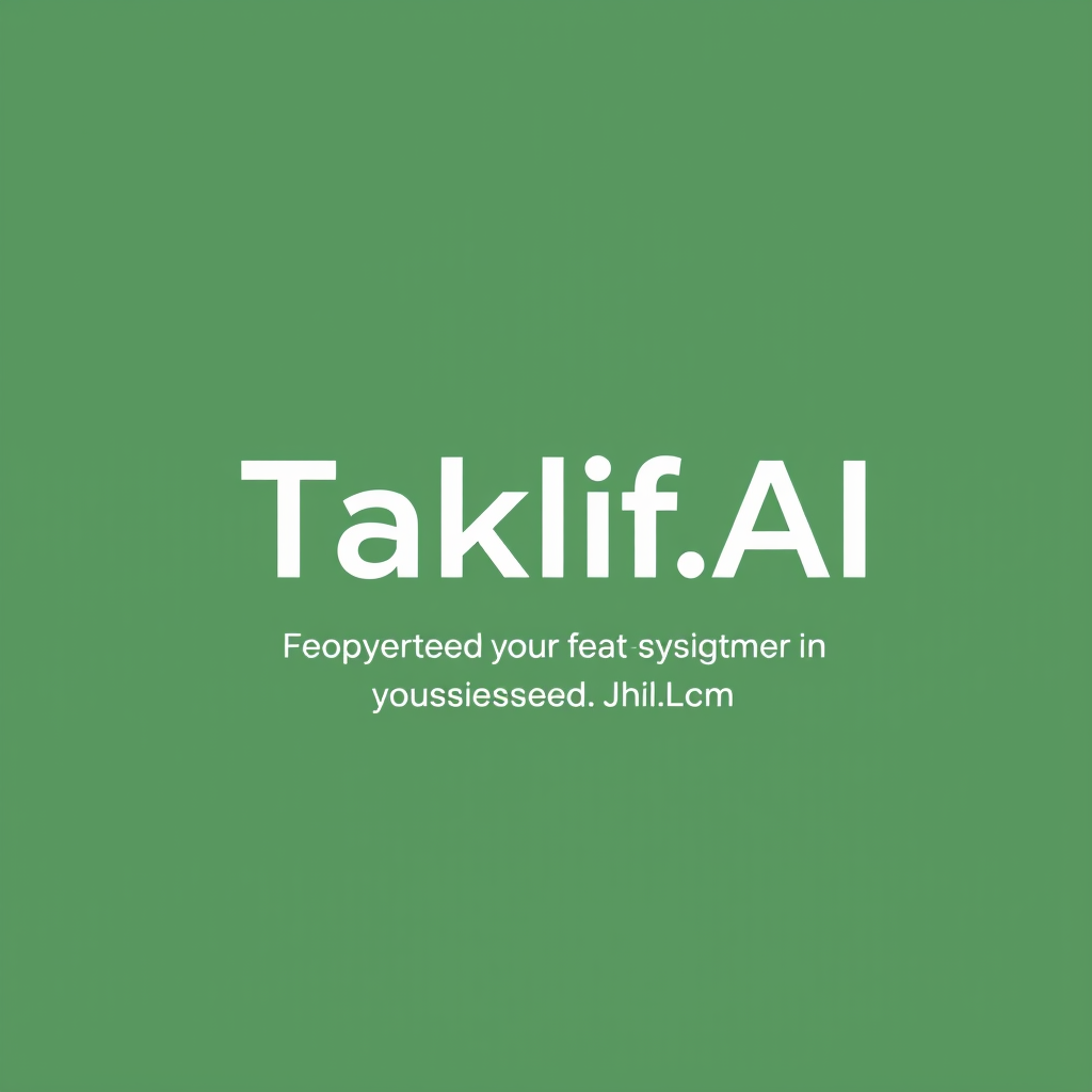 AI Design for Design a modern, tech-inspired logo for a startup called 'Taklif.AI.' The word 'Taklif' is Arabic for 'assignment.' our slogan is Empowering Instructors to Craft Unique and Original Programming, Data Science, and Math Assignments with LLMs