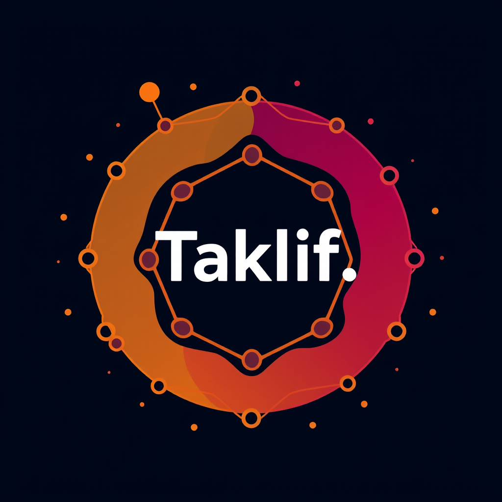 AI Design for Design a modern, tech-inspired logo for a startup called 'Taklif.AI.' The word 'Taklif' is Arabic for 'assignment.' our slogan is Empowering Instructors to Craft Unique and Original Programming, Data Science, and Math Assignments with LLMs