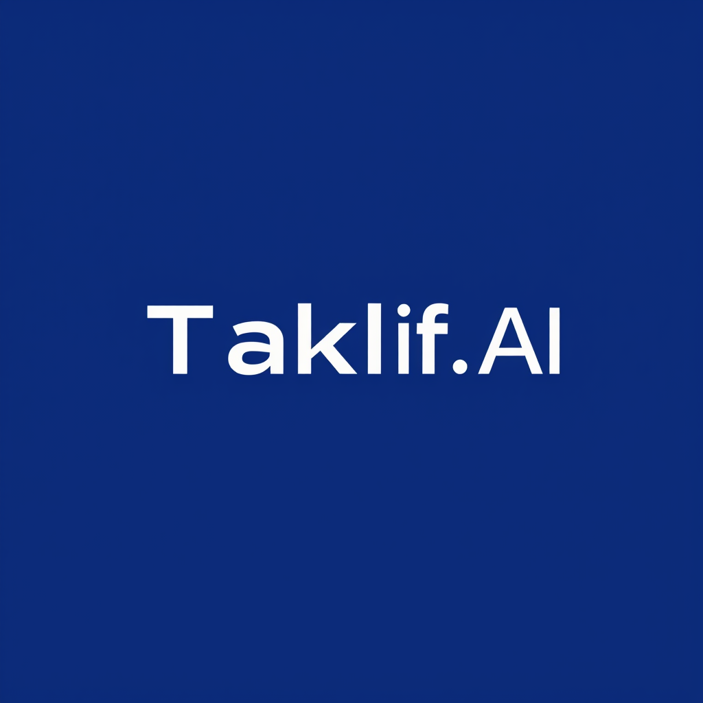 AI Design for Design a modern, tech-inspired logo for a startup called 'Taklif.AI.' The word 'Taklif' is Arabic for 'assignment.' try to make negative space with the name