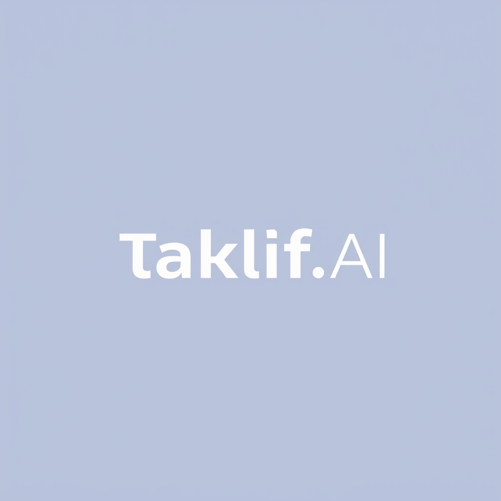 AI Design for Design a modern, tech-inspired logo for a startup called 'Taklif.AI.' The word 'Taklif' is Arabic for 'assignment.' try to make negative space with the name